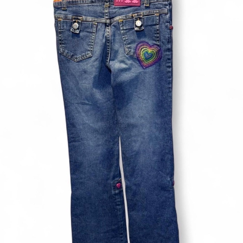 Lisa Frank Girls Sz 7 Vintage Colorful  Flare Jeans Vintage Y2K Boot Cut Rare - Picture 5 of 9